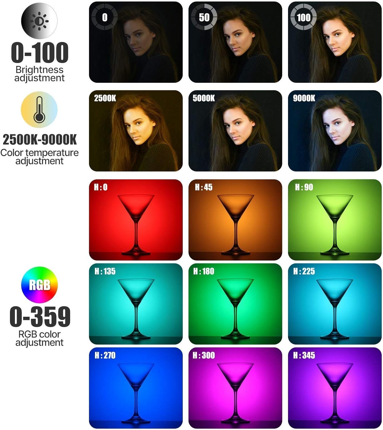 Portable VL49 LED Camera Light, 2000mAh Rechargeable with Magnetic Attraction
