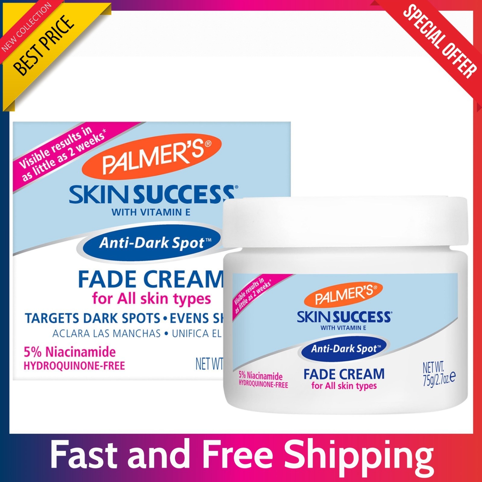 Palmer's Skin Success Cream 2.7 ounce – Fade Dark Spots, Vitamin E & Niacinamide