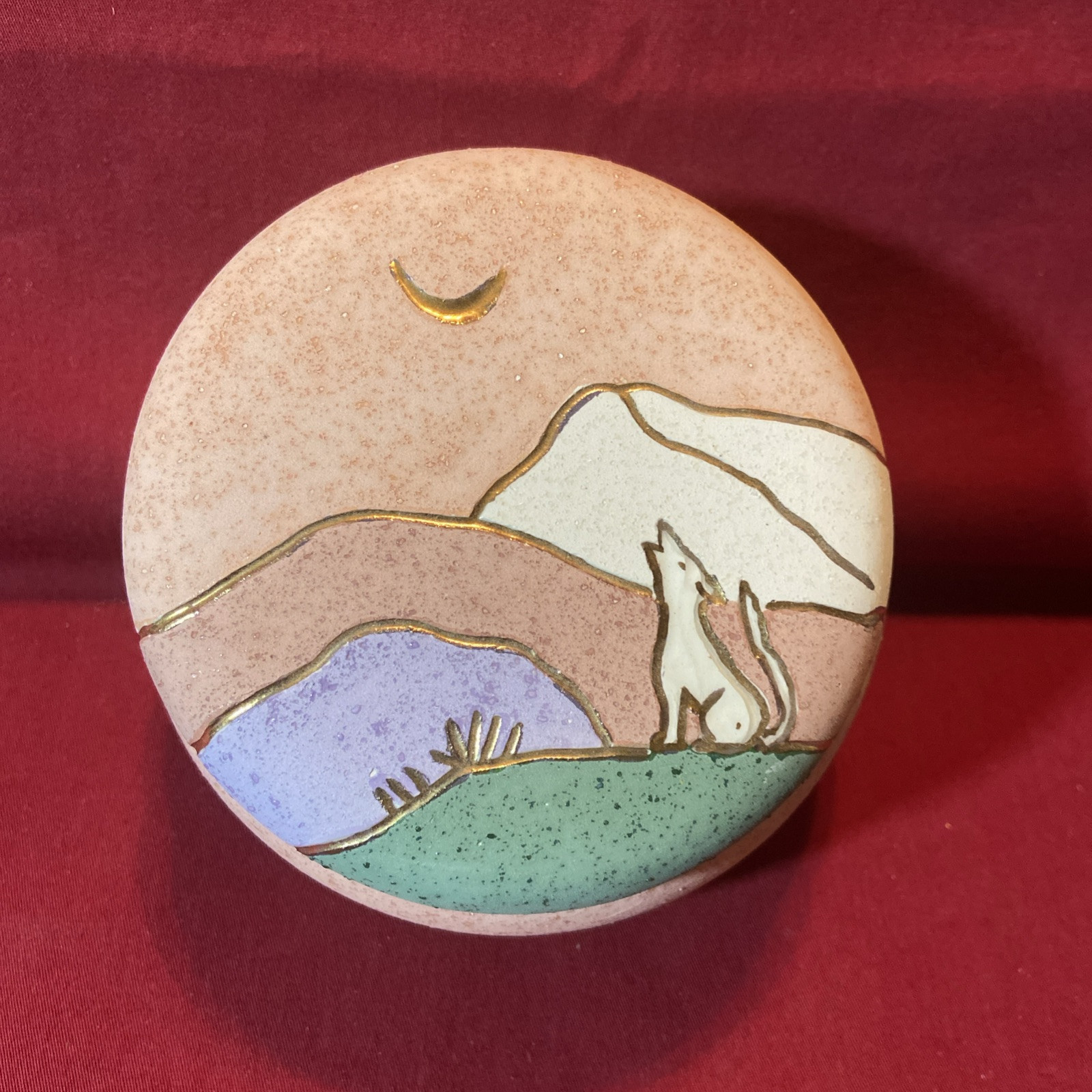Southwest Pottery Peach Colored Trinket Box