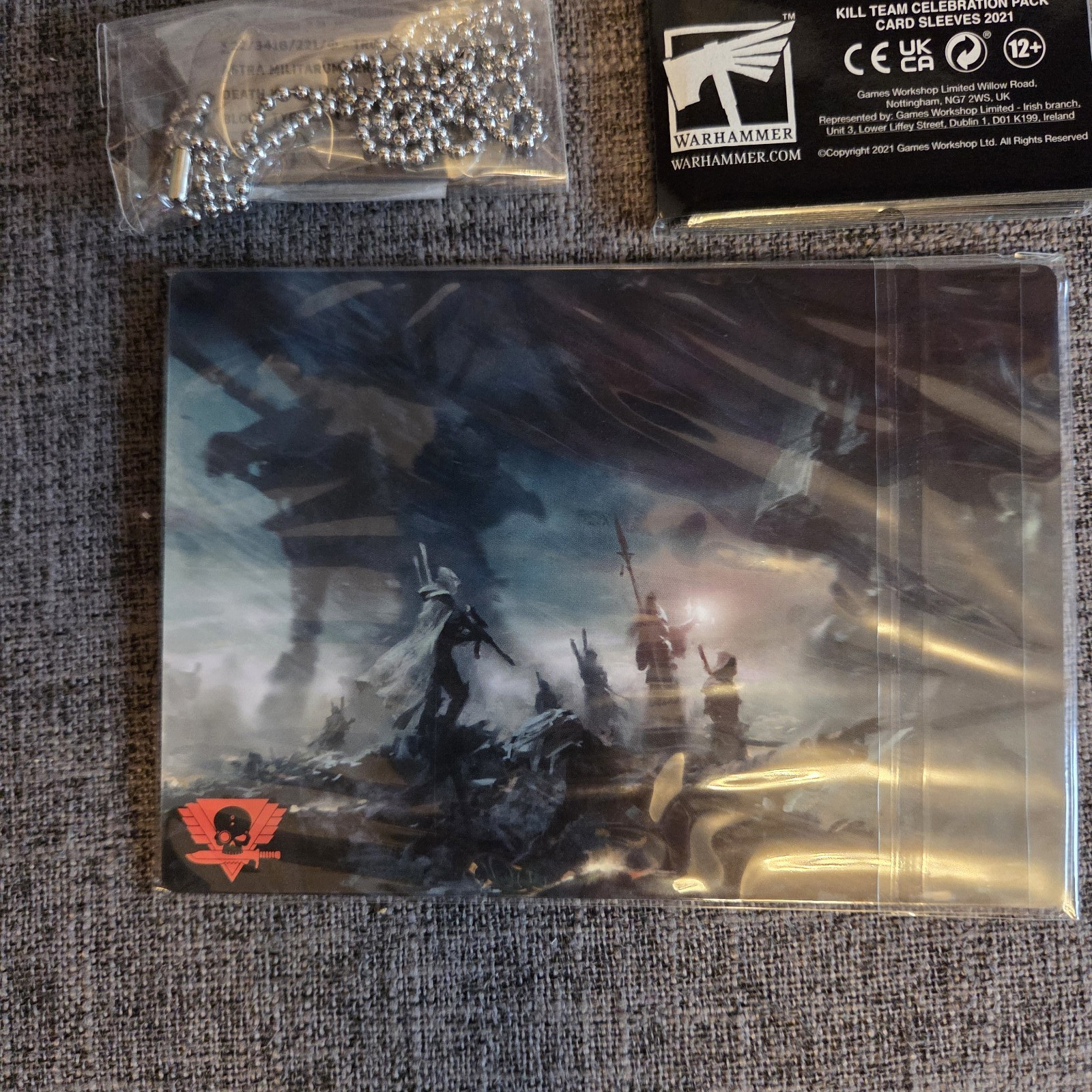 Kill Team Celebration Pack - Card Sleeves , Postcards, Dog Tag, Badge Bundle