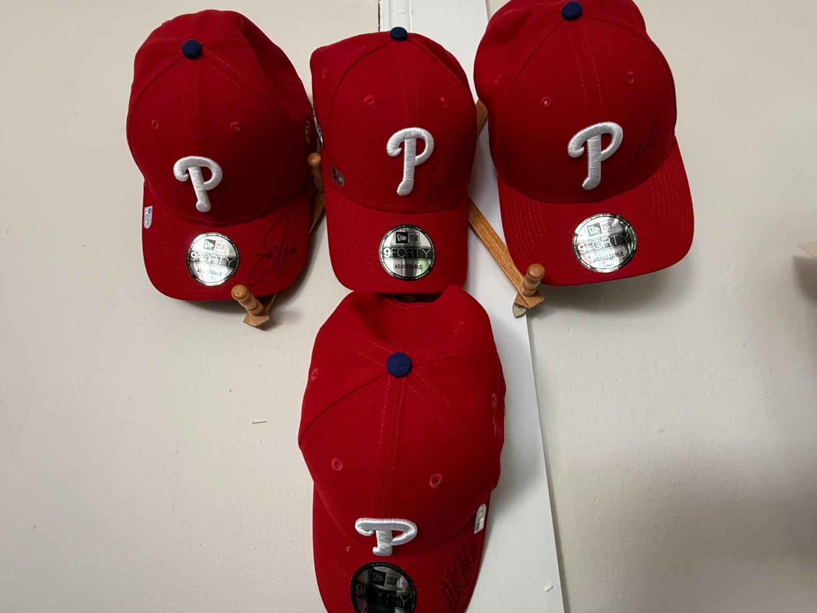 Philadelphia Phillies Autographed Hats - Alvarado, Ross, Strahm, Soto