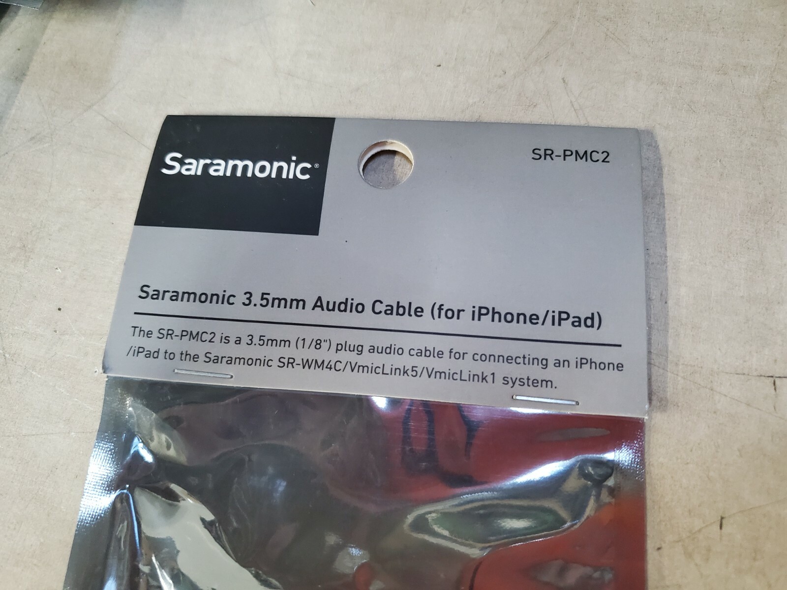 Saramonic 3.5mm Output audio Cable to IOS Dev SR-PMC2