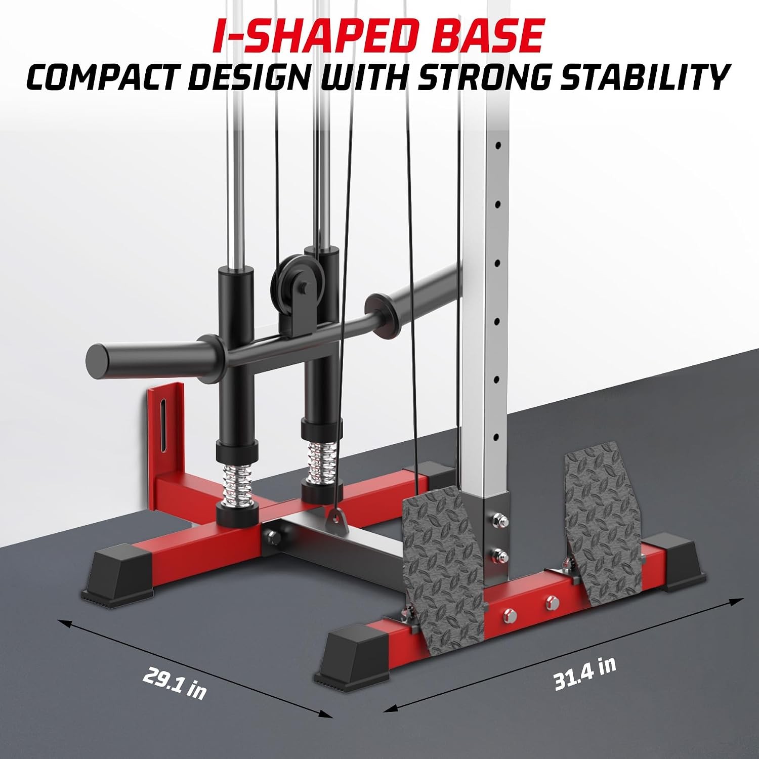 LAT Pulldown Machine with 20 Positions, Wall Mount Cable Machine Adjustable