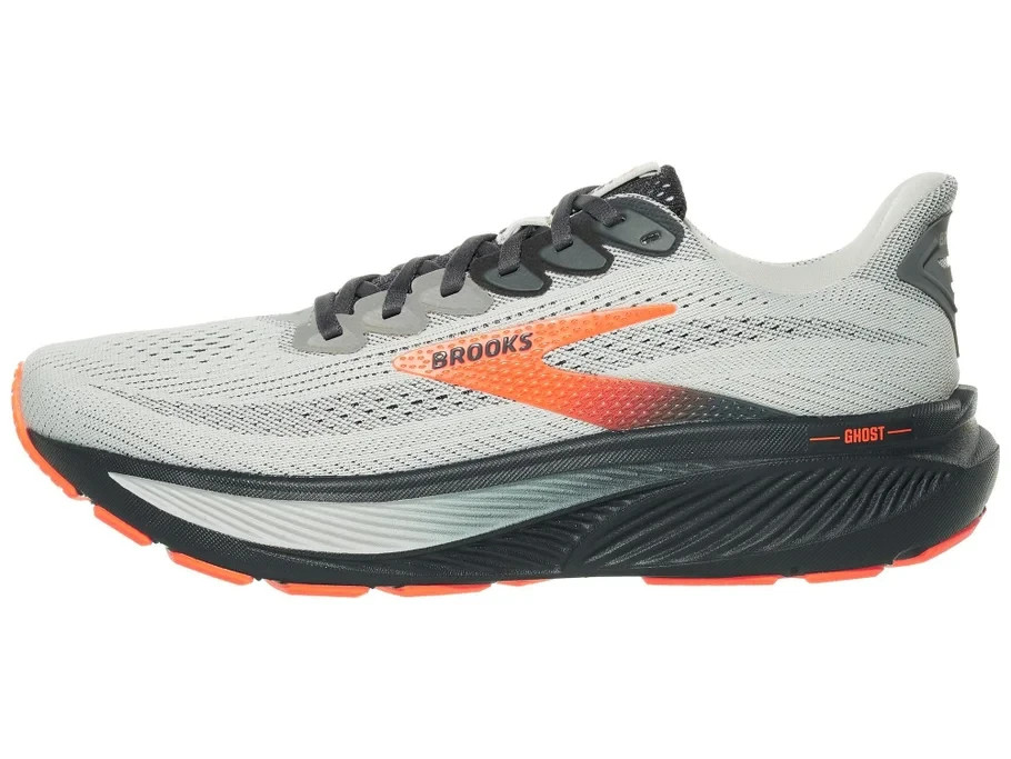 [FLASH SALE] Brooks Ghost 17 Men's Shoes - Oyster Mushroom/Orange/Ebny