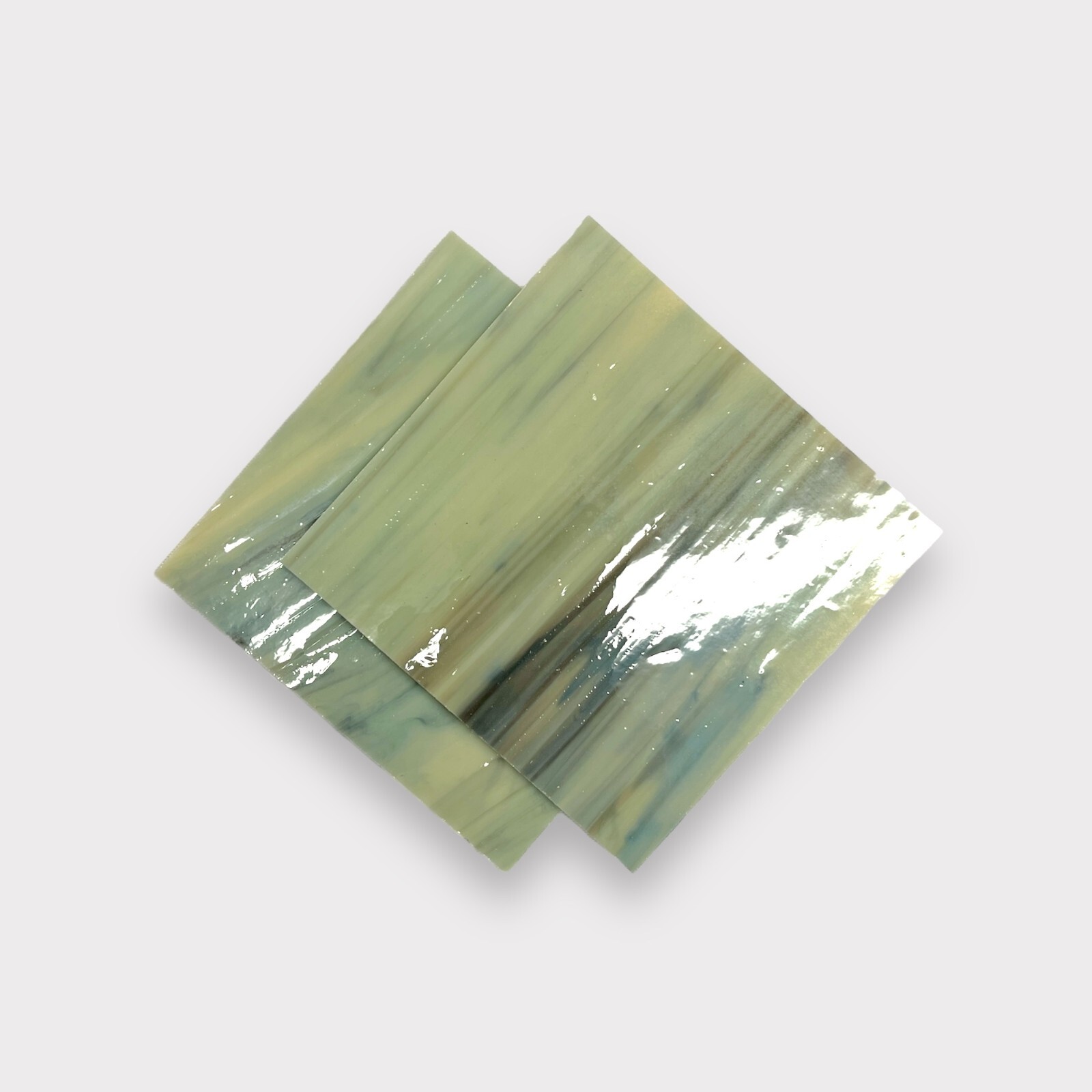 2 Pack Black Oyster Pearl Prisma COE 96 Fusible Glass Sheets / Mosaic Squares
