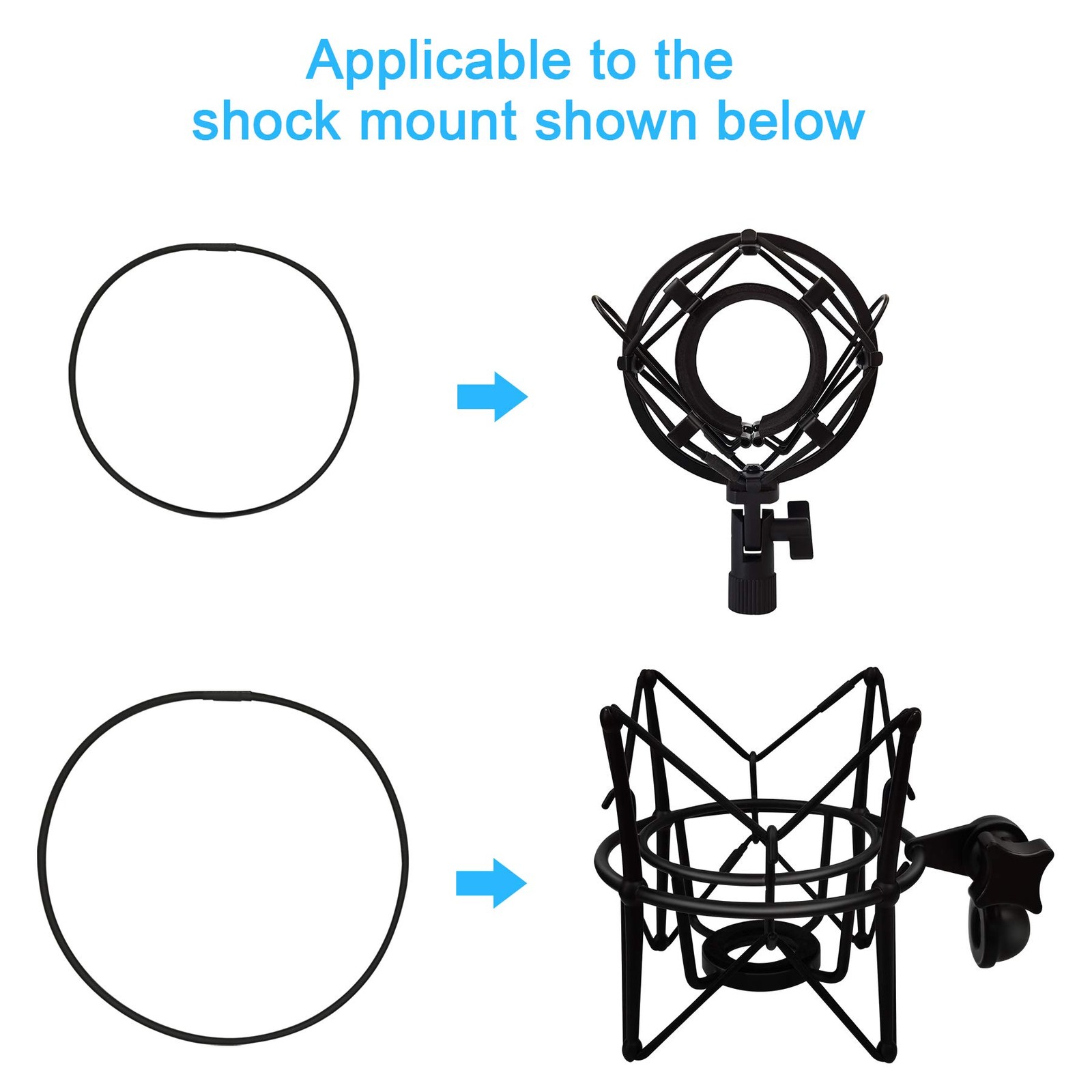 Mictop Universal Elastic Bands Replacement for Microphone Shock Mount Mic Holder