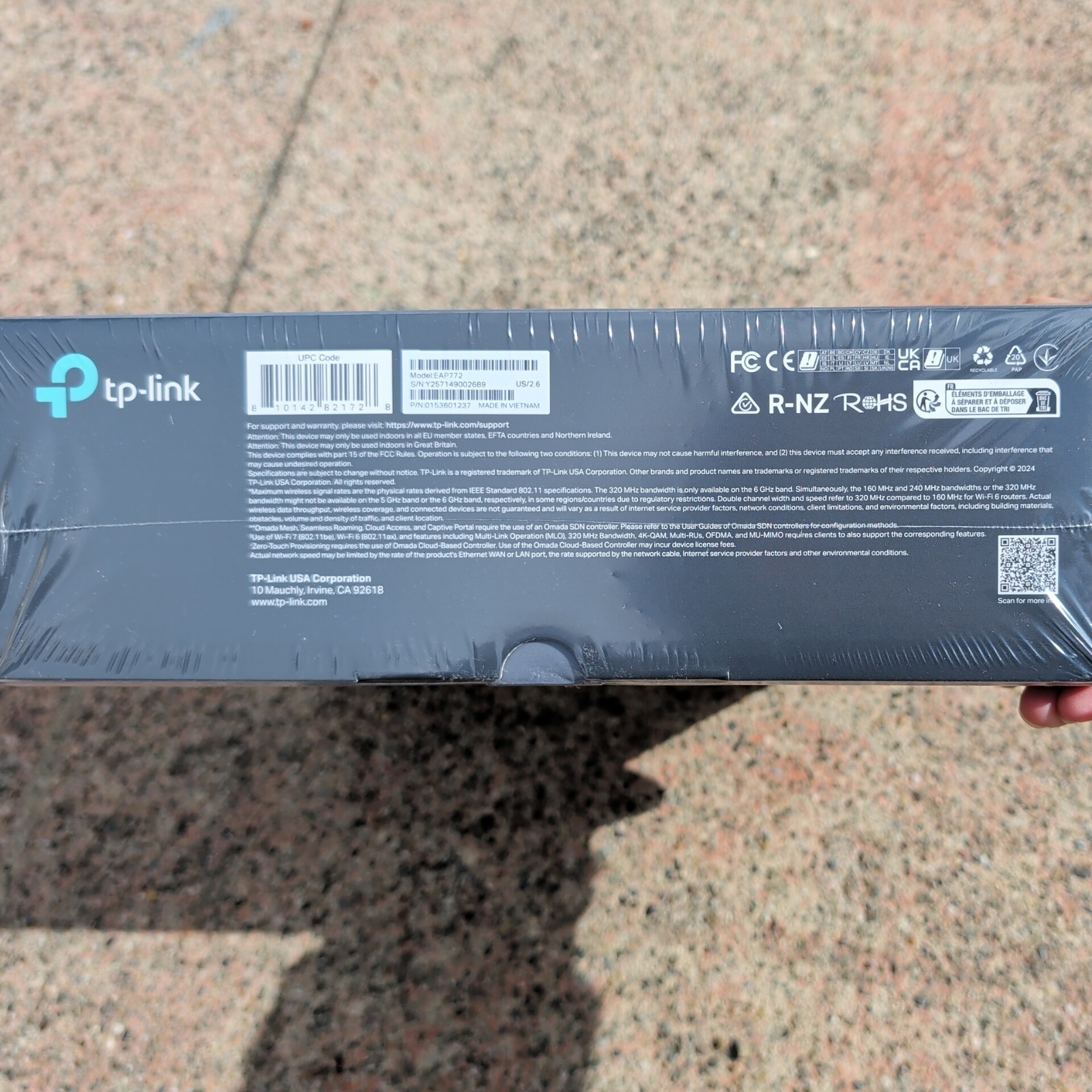 TP-Link EAP772 BE11000 Omada Wi-Fi 7 Tri-Band Access Point