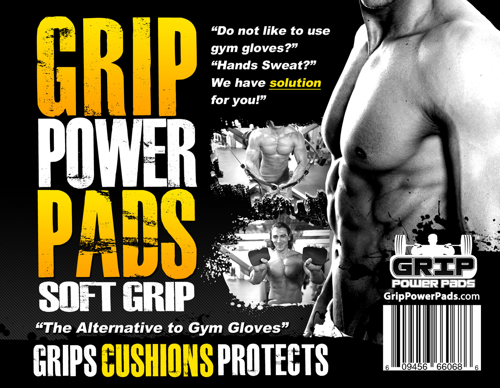 Gym Gloves PRO GRIP POWER PADS® Lifting Grips Workout Gloves Grip Pad NEW