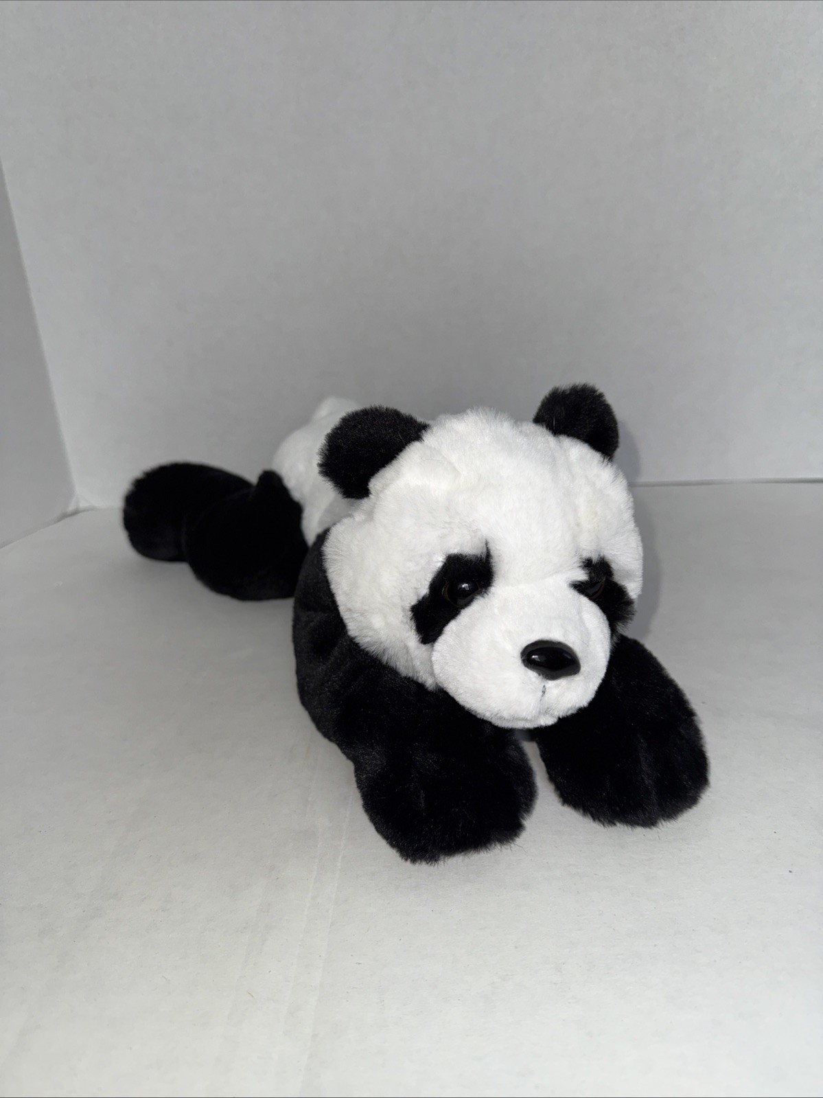 FAO Schwartz Panda Bear Adopt A Pets Plush Stuffed Animal Floppy Black White