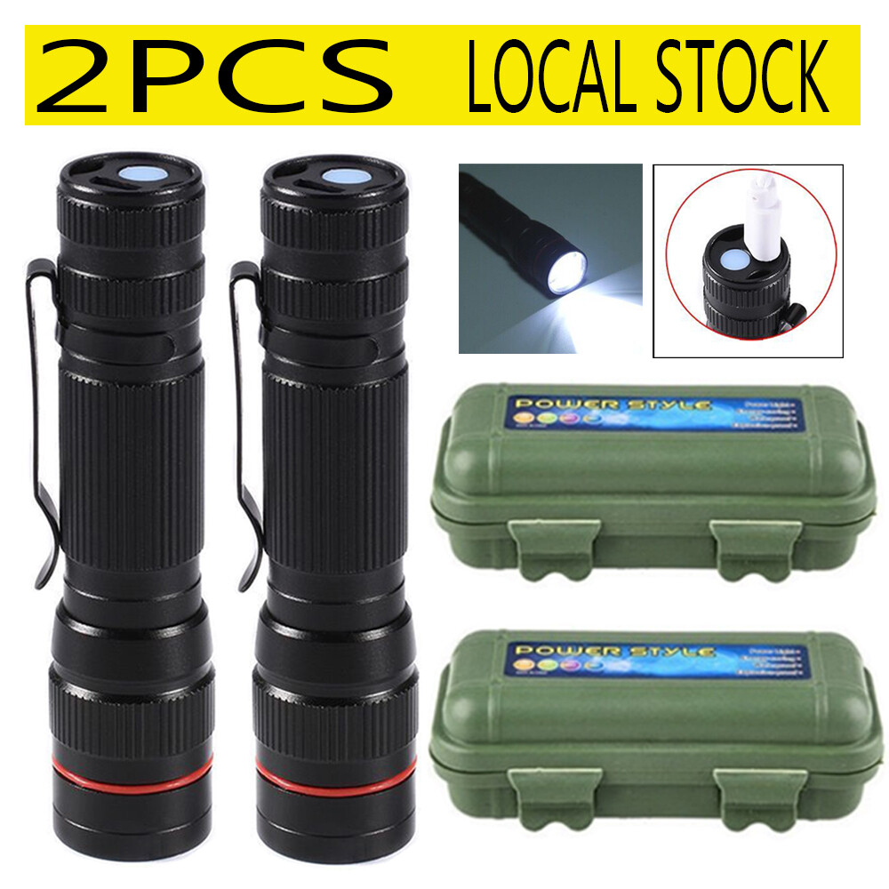 2pcs Super Bright Torch LED Flashlight USB Rechargeable Camping Portable lamp