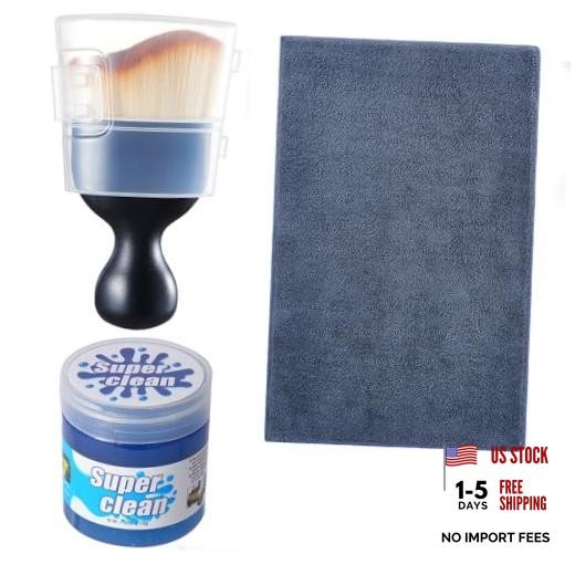 Car Interior and Exterior Soft bristles 1 Piece Brush + Towel+ Cleaning Cream