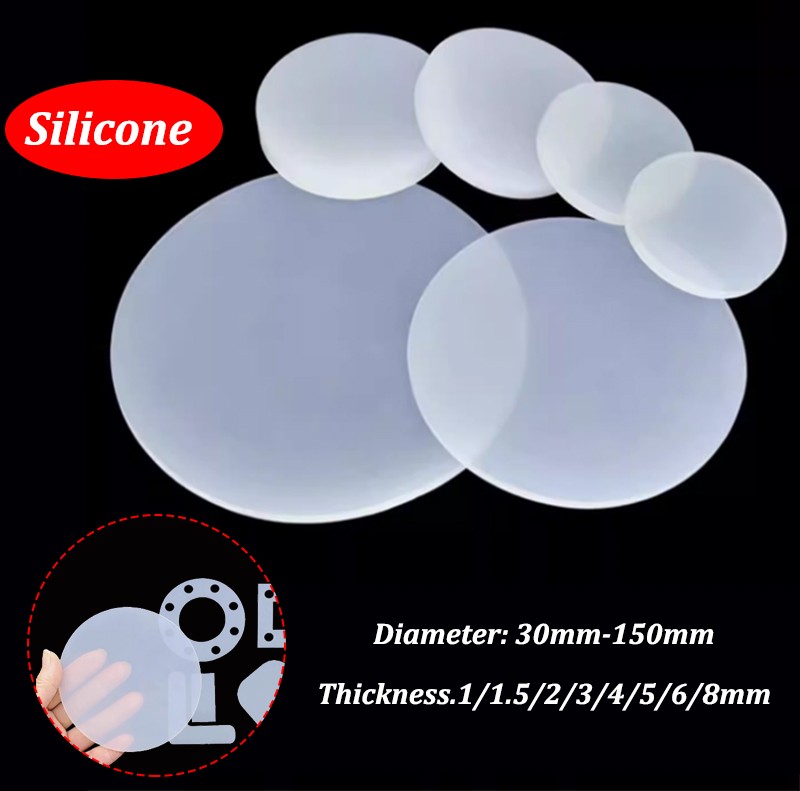 Round Silicone Rubber Sheet Seal Gaskets Dia 30-1500mm Thick 1/1.5/2/3/4/5/6/8mm