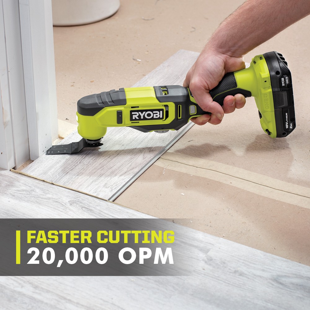 RYOBI 18V Cordless Multi-Tool Kit with 2.0 Ah Battery and Charger