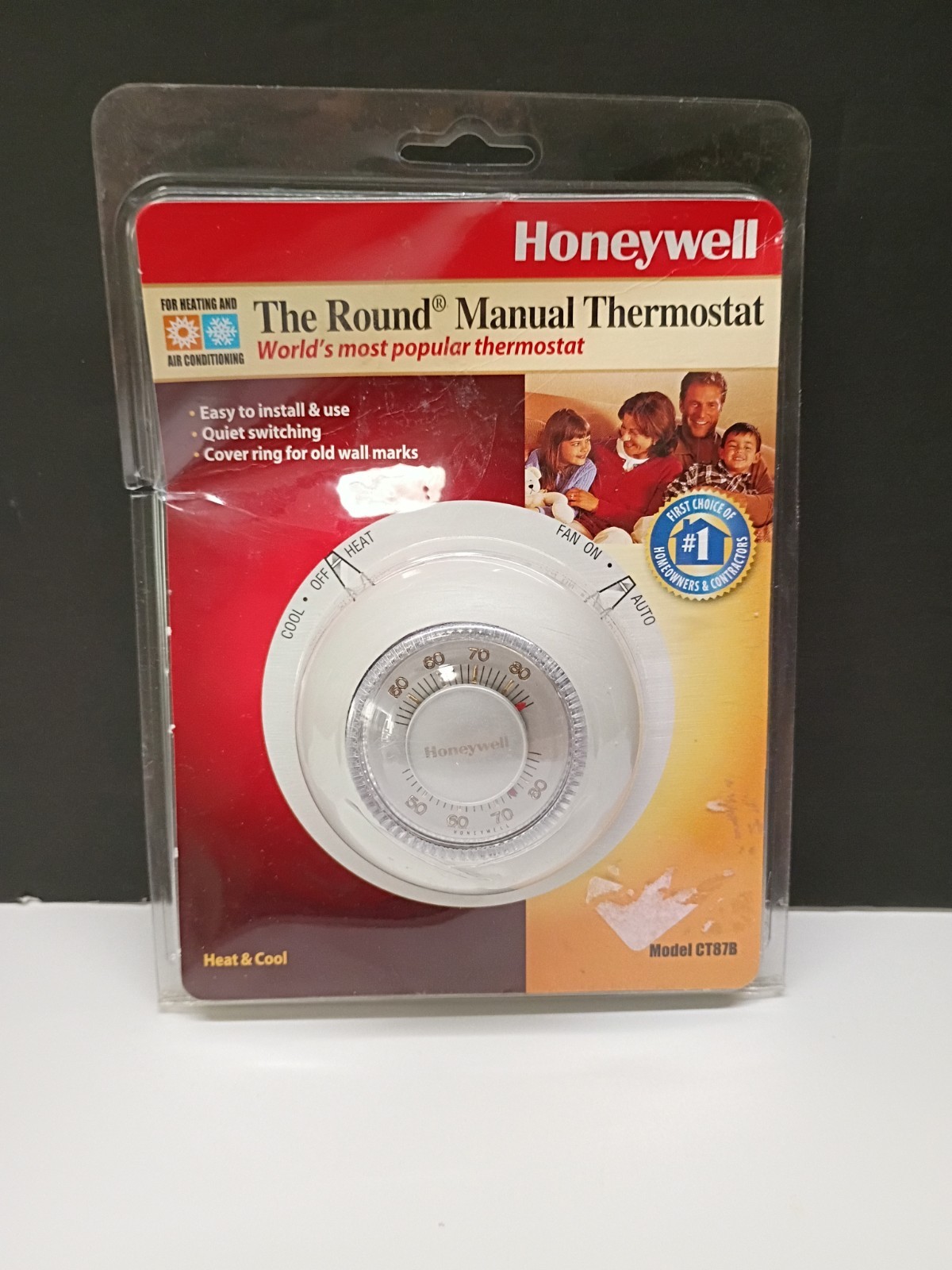 NOS Honeywell The Round Manual Thermostat CT87B 24V New Old Stock