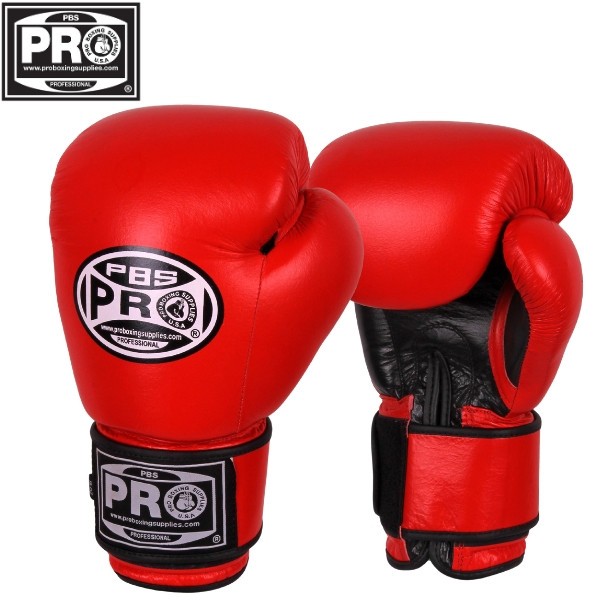 ProBoxing® Leather Boxing Gloves - Red - Premium Boxing Gloves, Sparring, MMA