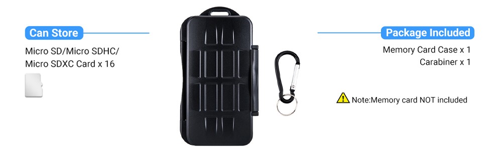 16 Slots Micro SD Card Holder, Micro SD Card Case Micro SD Micro SDHC Micro SDXC