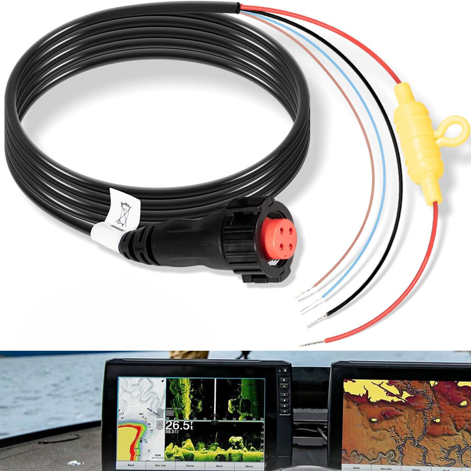 010-12938-00 Power Cable(4-Pin) for Garmin EchoMAP Ultra 2 102,106,122,126sv
