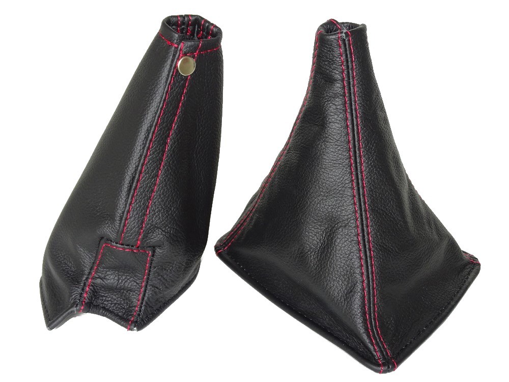 Shift & E Brake Boot For Nissan Skyline R32 1989-1994 Leather Red Stitching