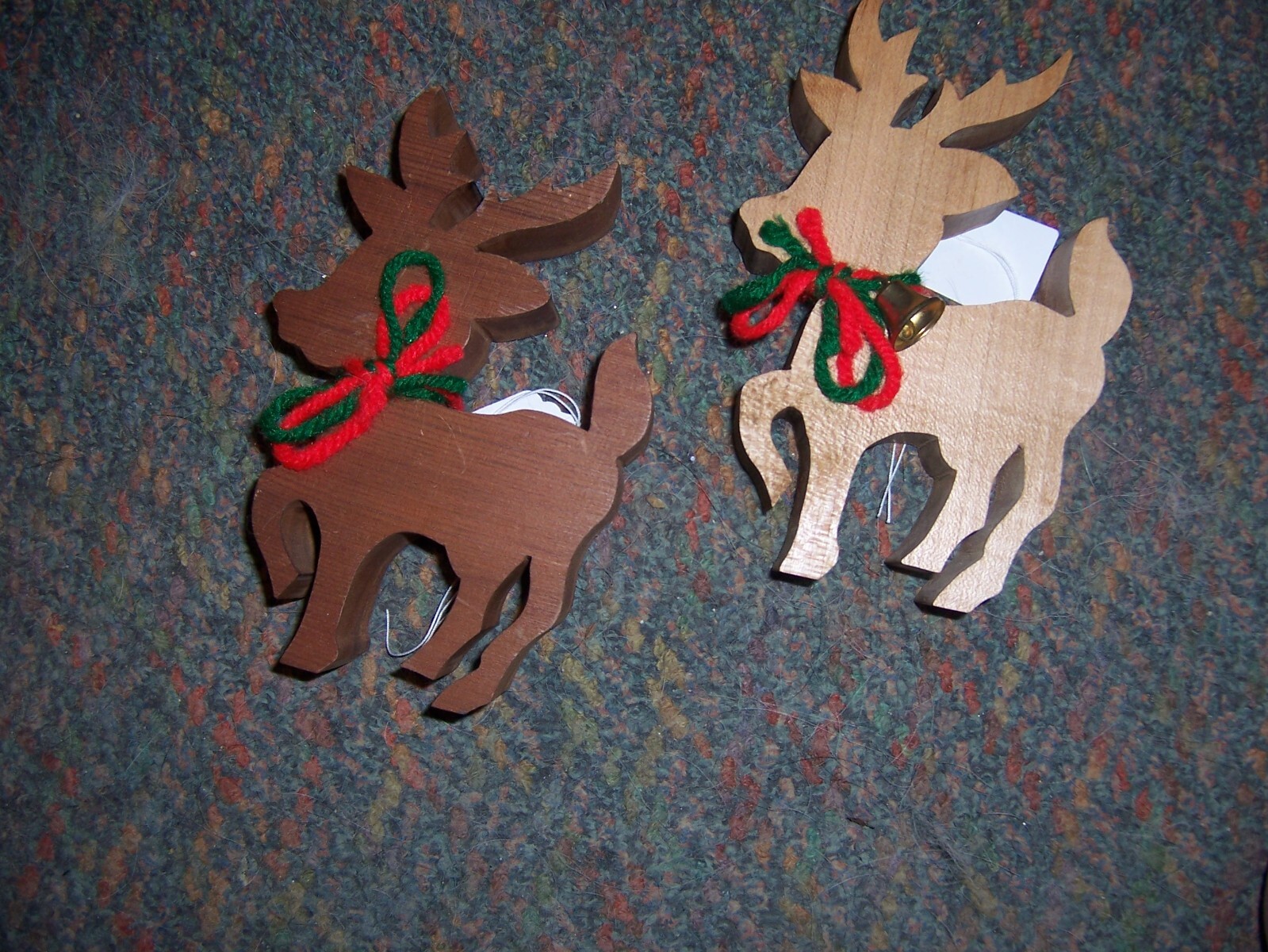 HANDMADE WOODEN Set of Two Standing Reindeers