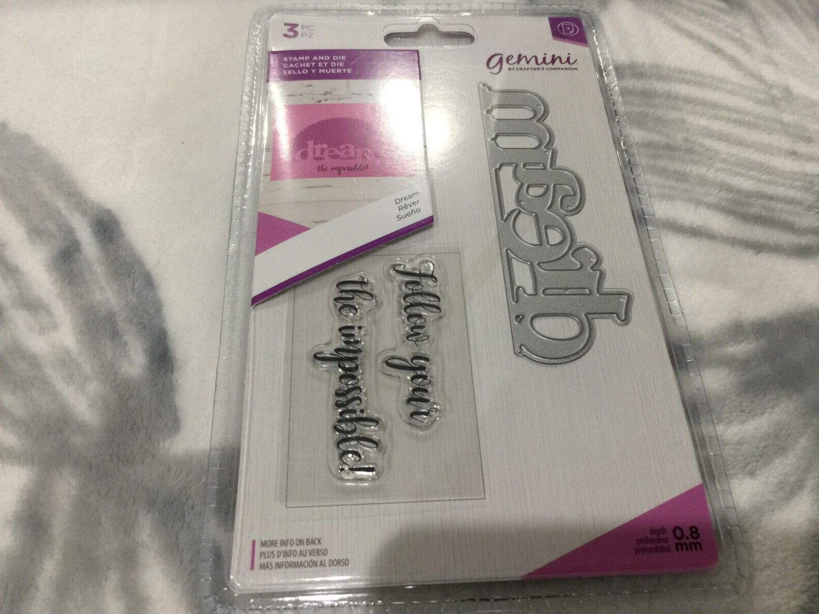 Gemini by Crafter's Companion Stamp & Die Set 3 piece  Dream New