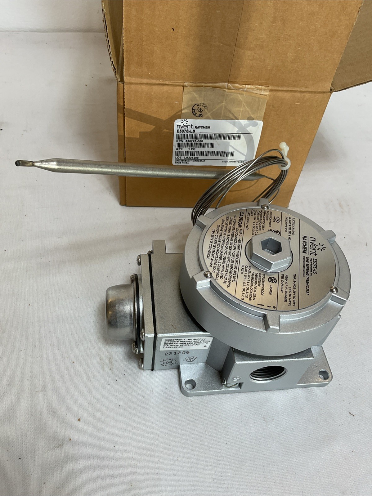 Raychem E507S-LS Line-Sensing Thermostat NEW