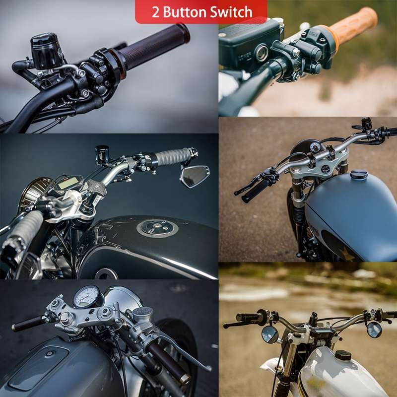 2pcs 1" Handlebar Control Switch Momentary Button M-Switches For Bobber Chopper