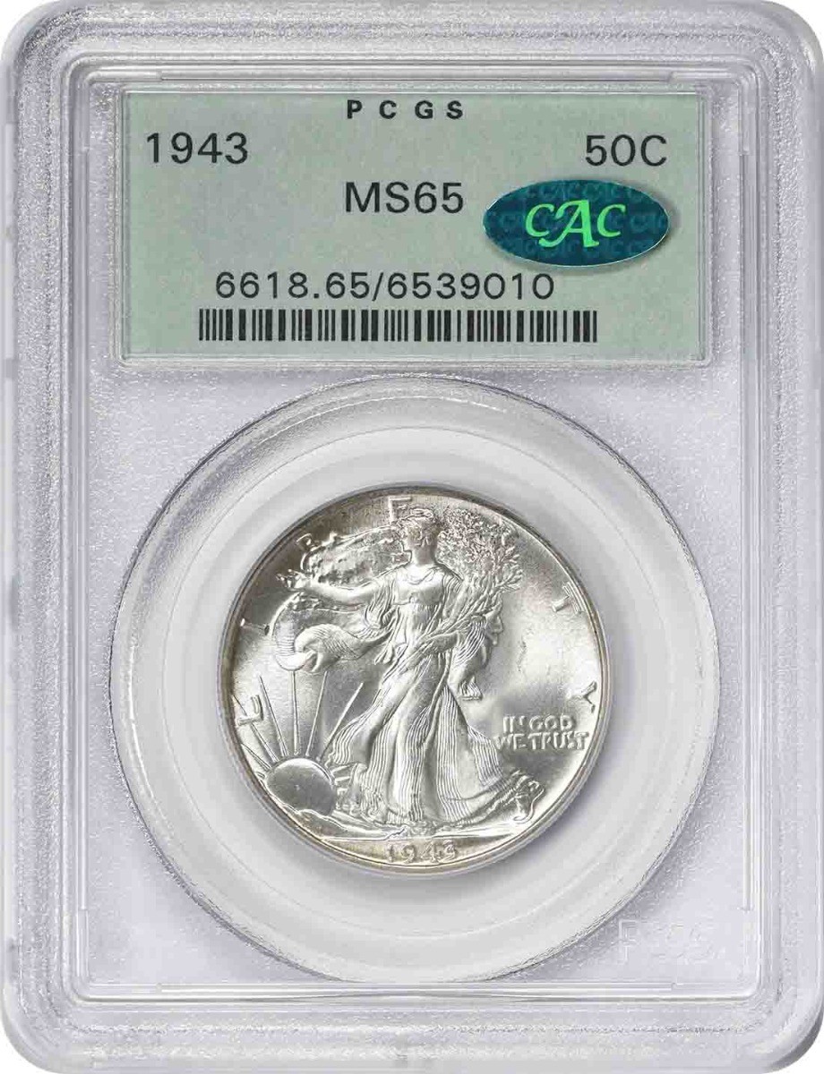 1943 Walking Liberty Silver Half Dollar MS65 PCGS OGH (CAC)