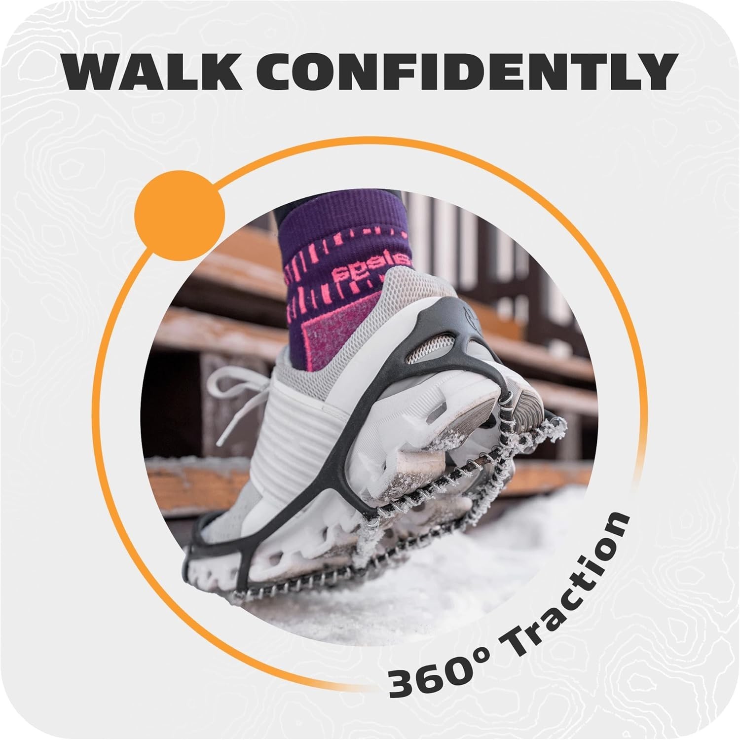 Walk Traction Cleats 360 Degree Grip on Snow Ice Multi Terrain Surfaces