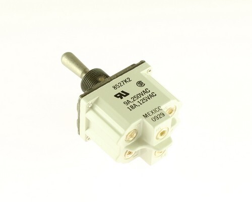 8527K2 Eaton Full Size Toggle Switch DPDT (On)-Off-(On) Momentary 18A 125V C-H
