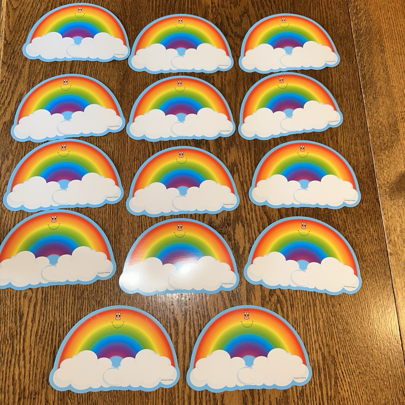 Vtg Carson Dellosa Smiling Rainbow Bulletin Board Diecut Cutout Lot 14 Pride Set