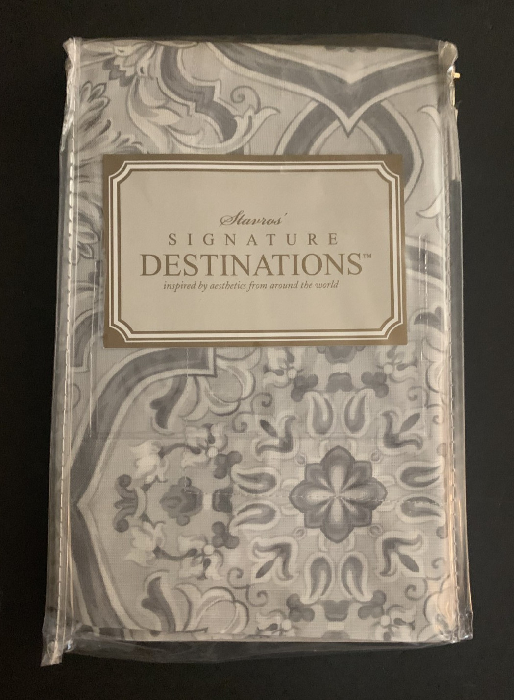 Porto DESTINATIONS Standard Pillow Sham Stavros' Gray Floral Scroll Portugal