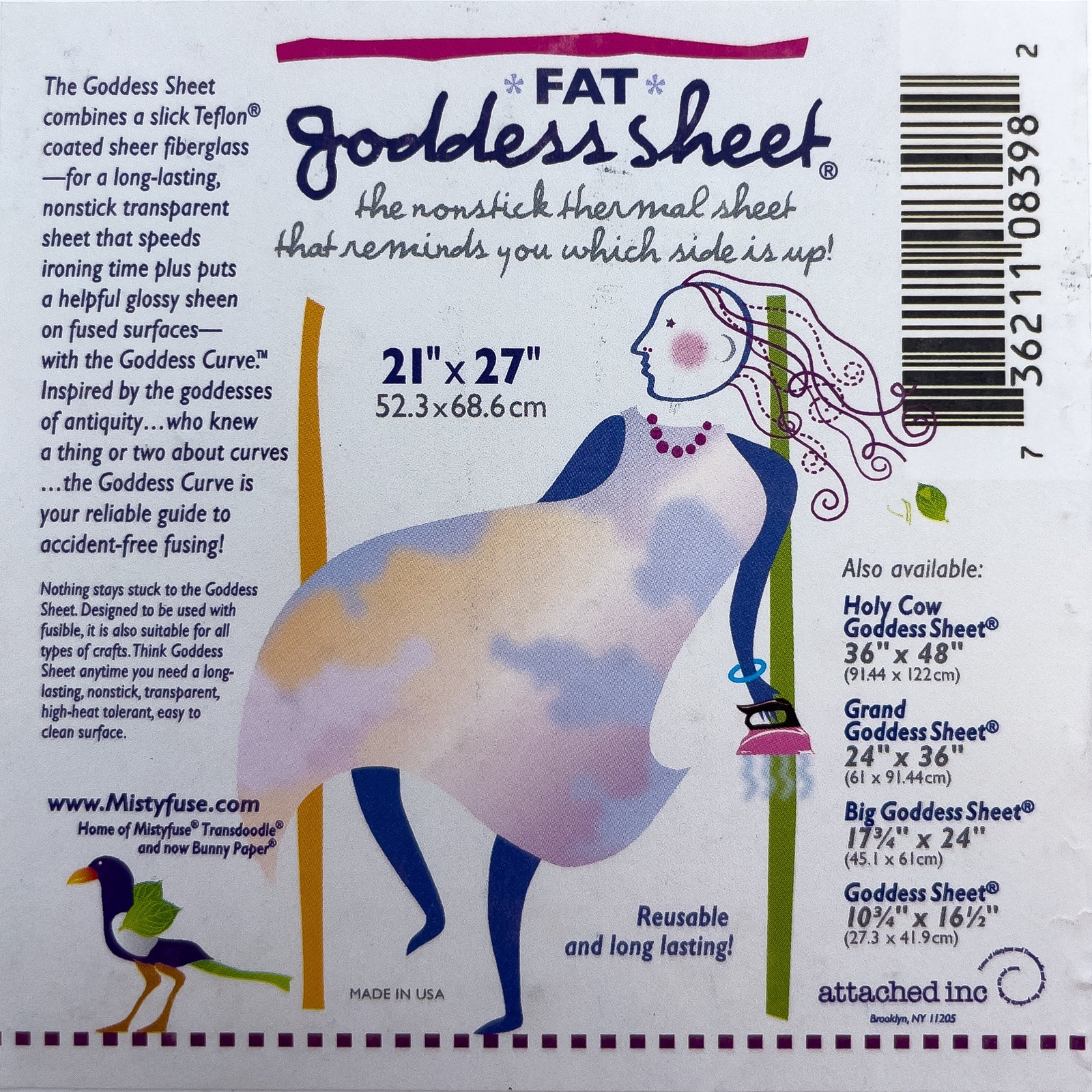 Fat Goddess Pressing Sheet 21 Inch x 27 Inch Roll, Translucent Teflon Coated Fib