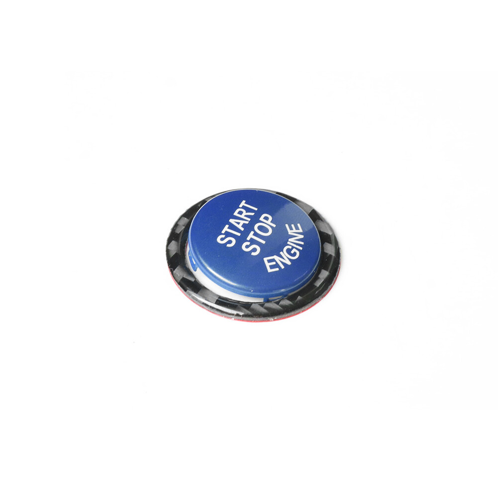 Engine Start Stop Button Replacement With Ring For BMW E90 E92 E93 2009-12 Blue
