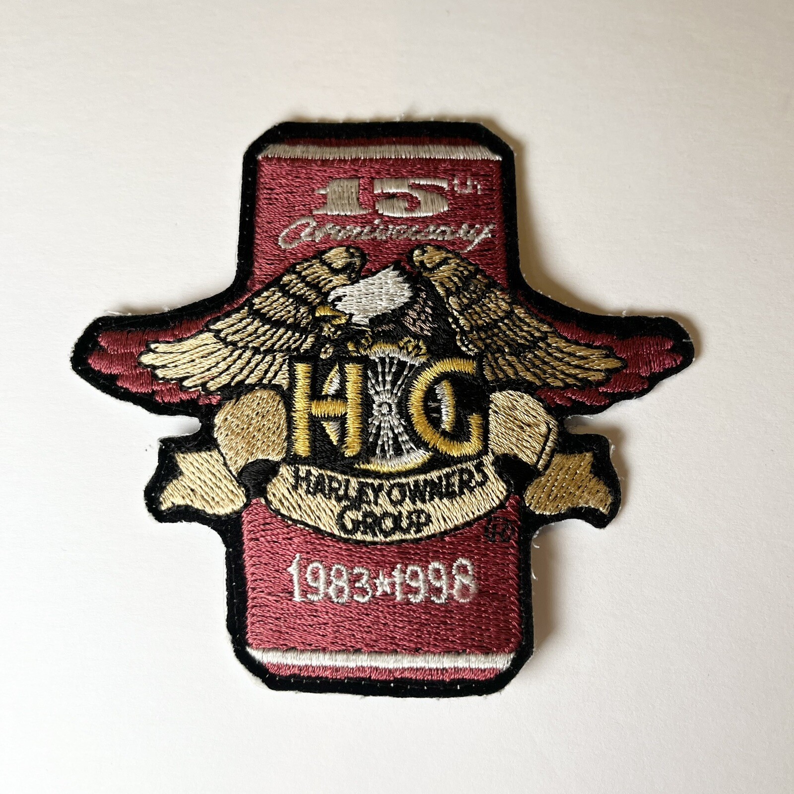 Harley Davidson Owners Group 15th anniversary Patch 15 Years HOG Wings 1983 1998