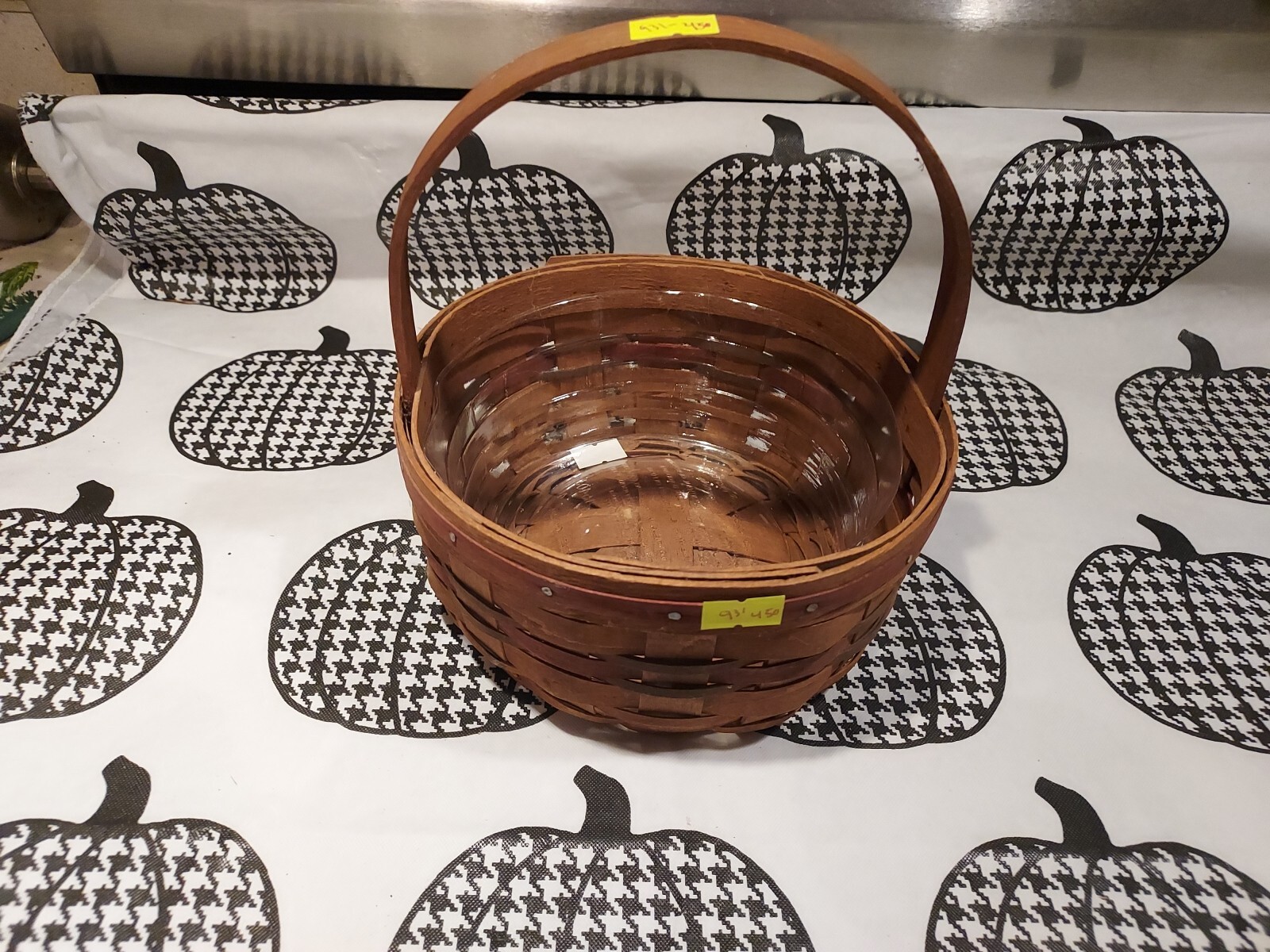 LONGABERGER All American Stitching Basket 1989 Combo With Protector