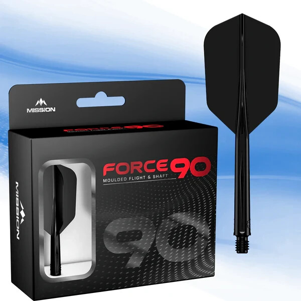 BLACK MEDIUM SLIM MISSION FORCE 90 1 PIECE MOLDED SHAFT & FLIGHT SYSTEM