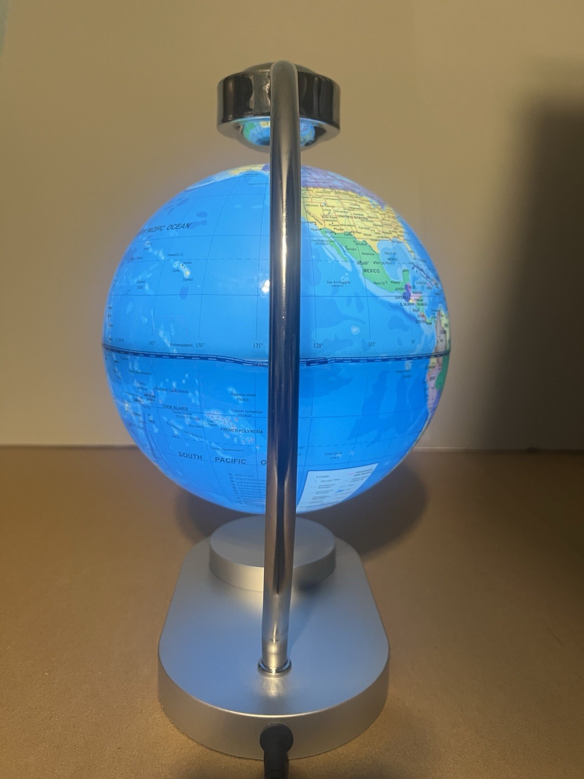 Floating Globe 8'' Magnetic Levitation Rotating Illuminated World