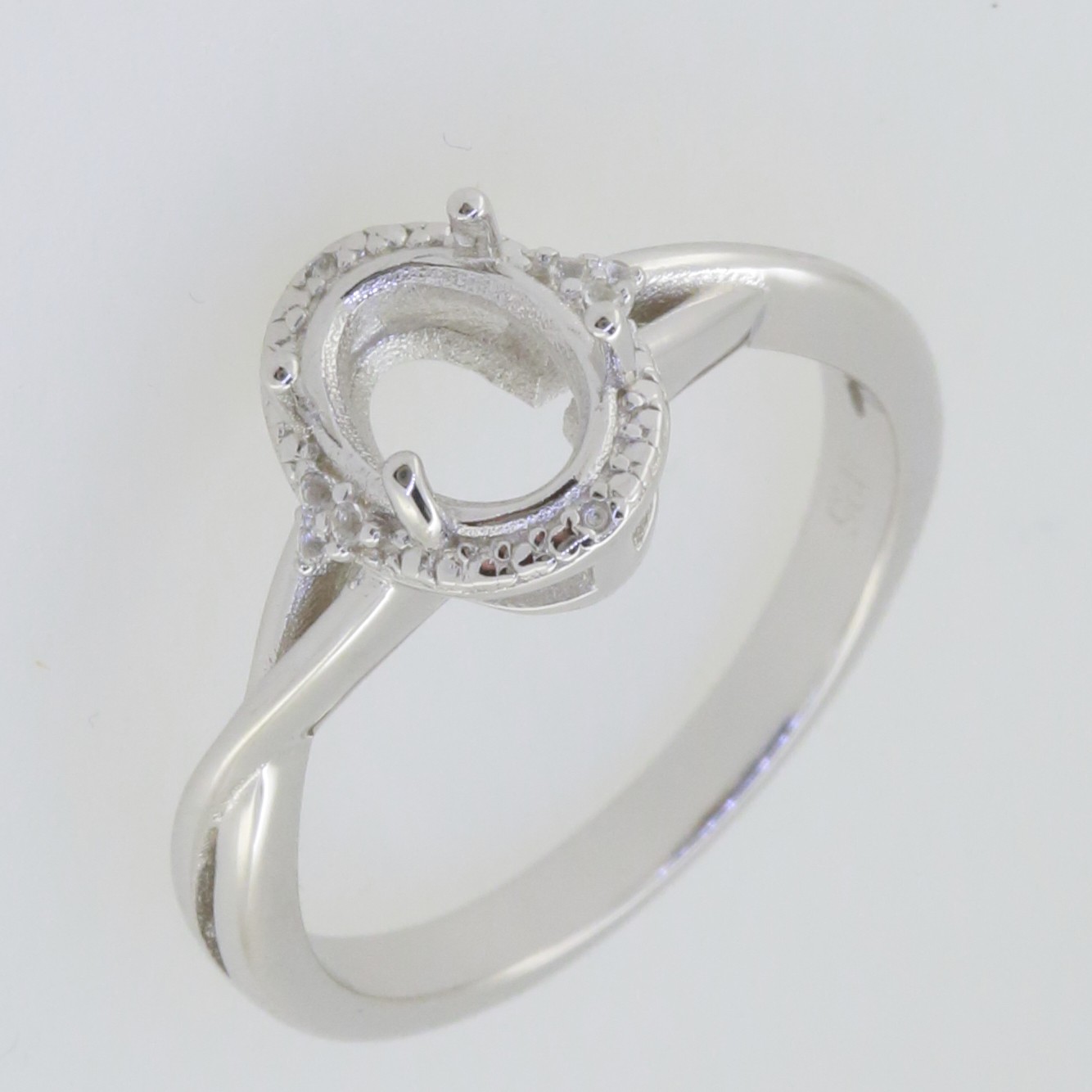 Sterling Silver Semi Mount Ring Setting Cushion CU 18X13mm