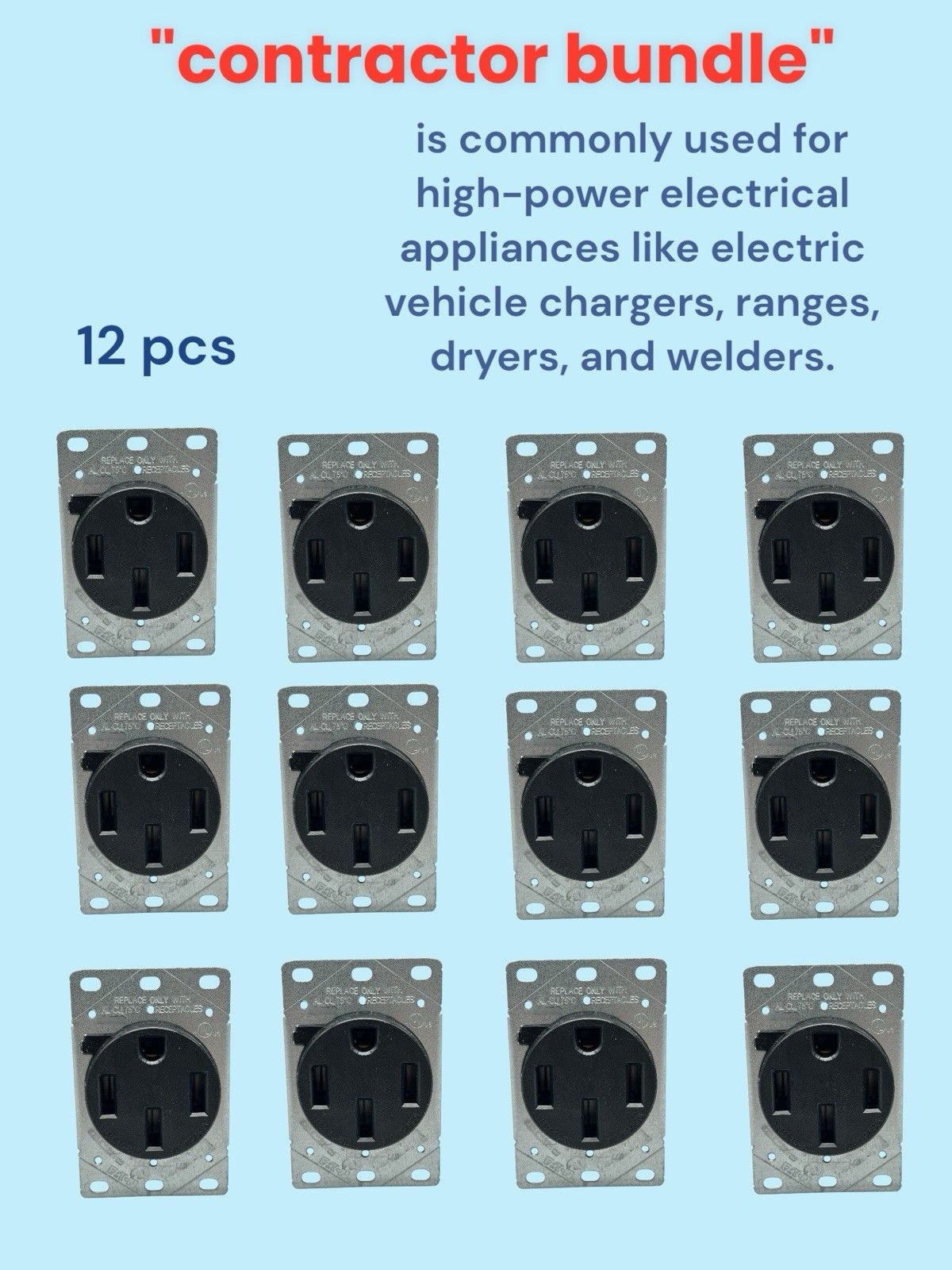 EATON 14-50R 50A OUTLET NEMA 125/250V EV CHARGER RV 12 PACK NEW