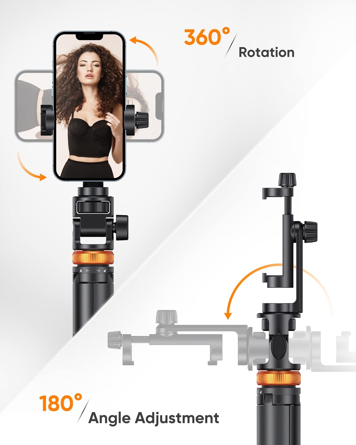 Newest iPhone Tripod Stand, EUCOS 62" Phone Tripod&Selfie Stick with Remote