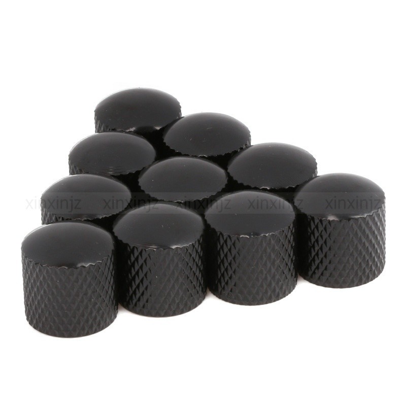 10pcs black metal dome push-on control knob for guitar bass #lk