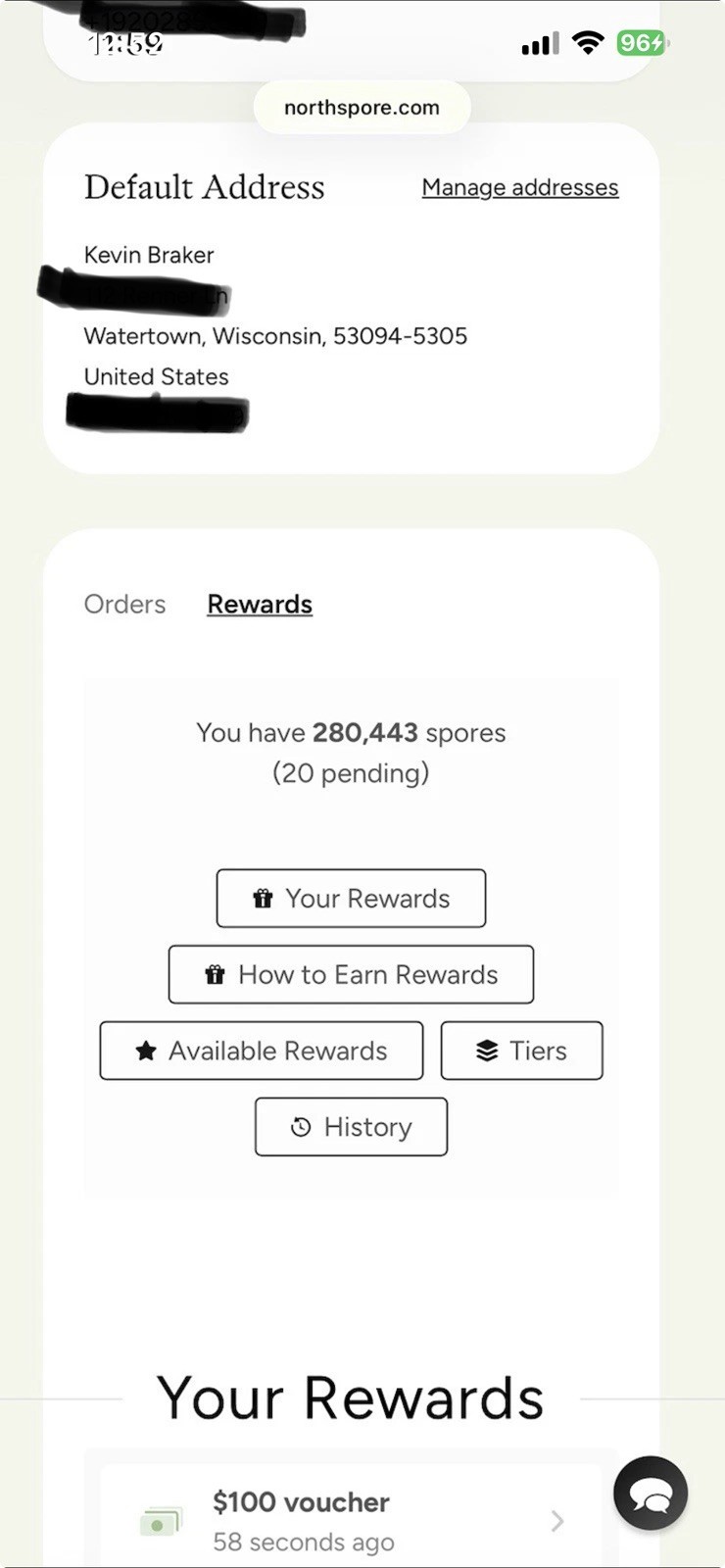 North Spore, 100$ voucher