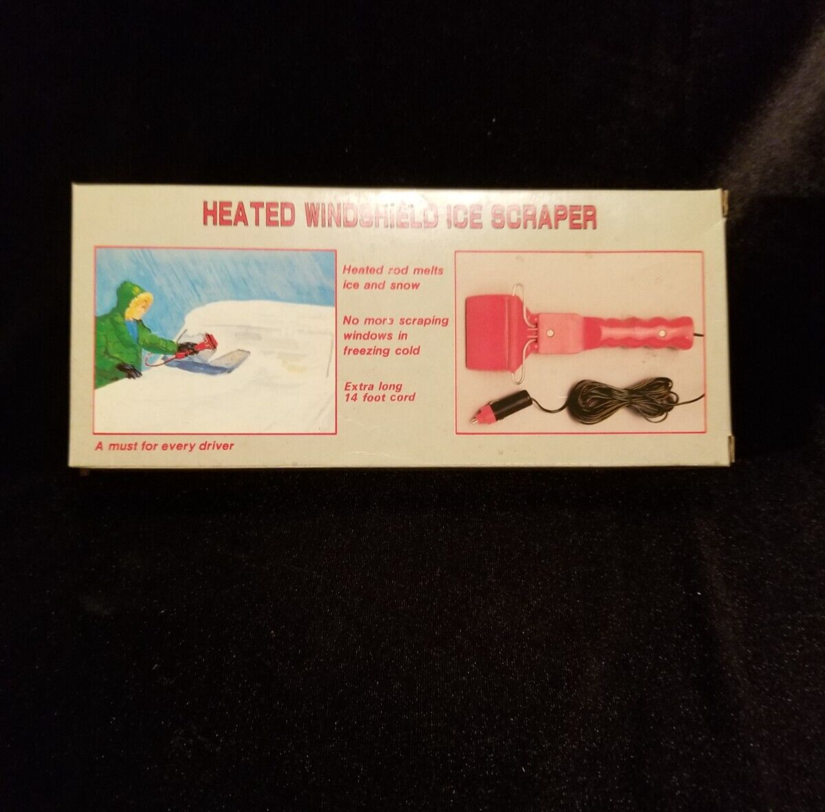 Heated Windshield Ice Scraper Vintage New in Box