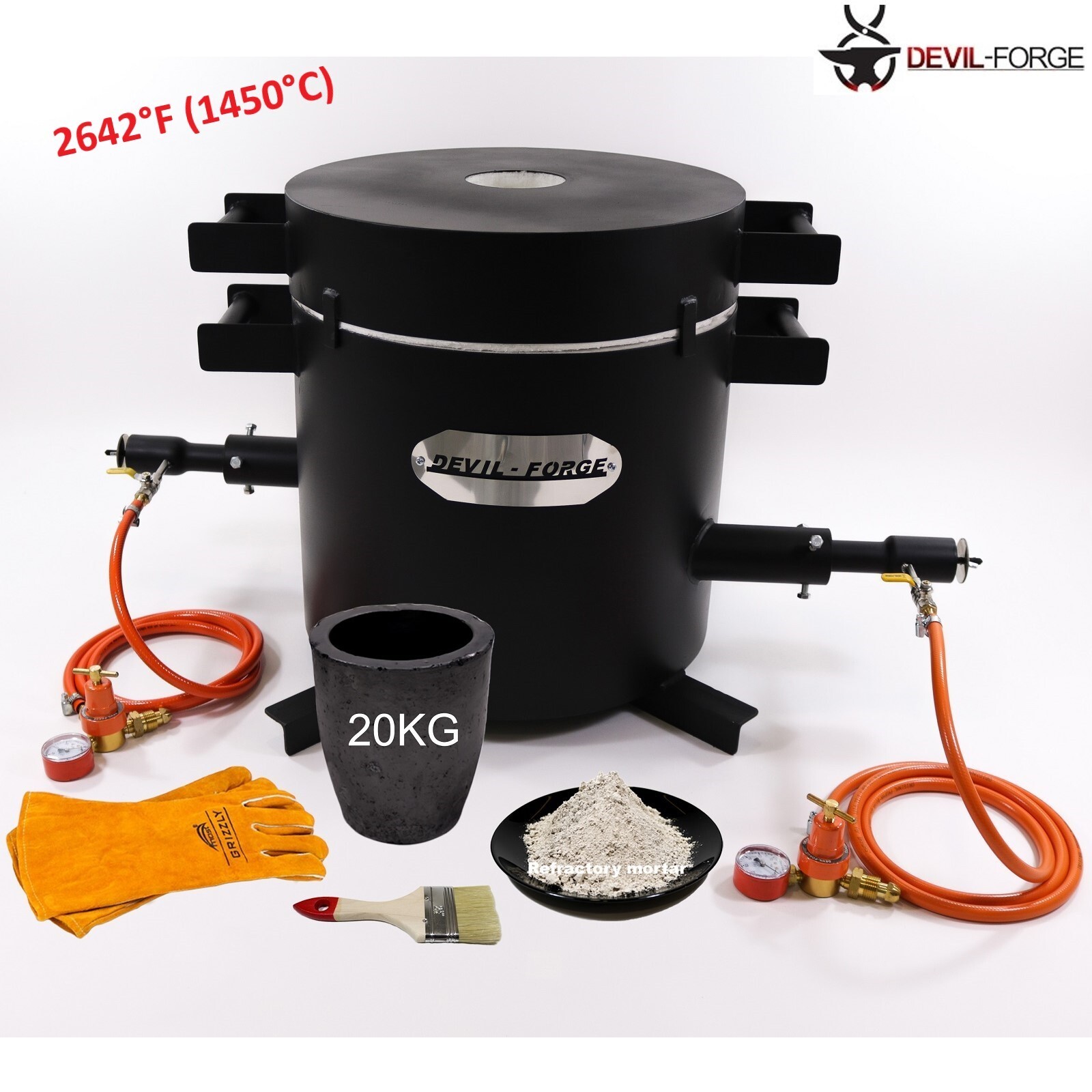 DEVIL-FORGE FB3Hb–20KG Gas Propane Furnace Foundry Oven Kiln +Crucible USA (NEW)