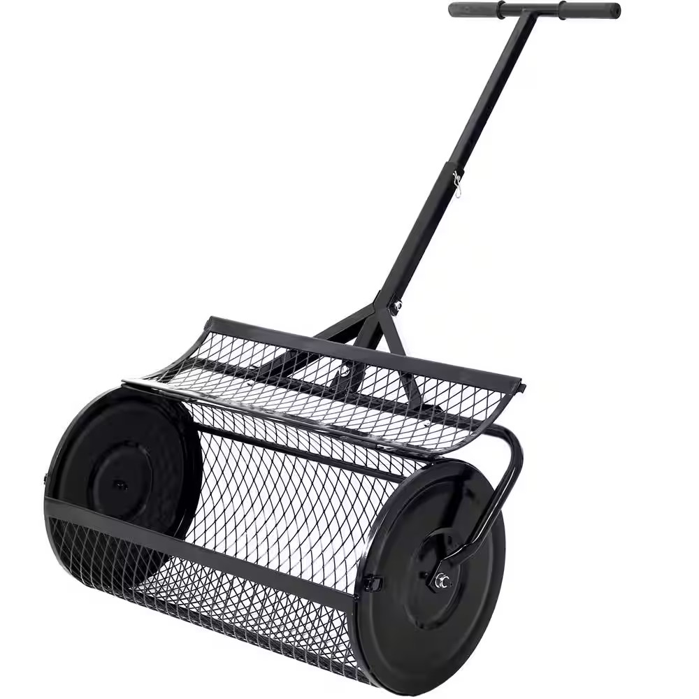 Peat Moss Spreader 24 In. Compost Spreader Metal Mesh for Planting Seeding Lawn