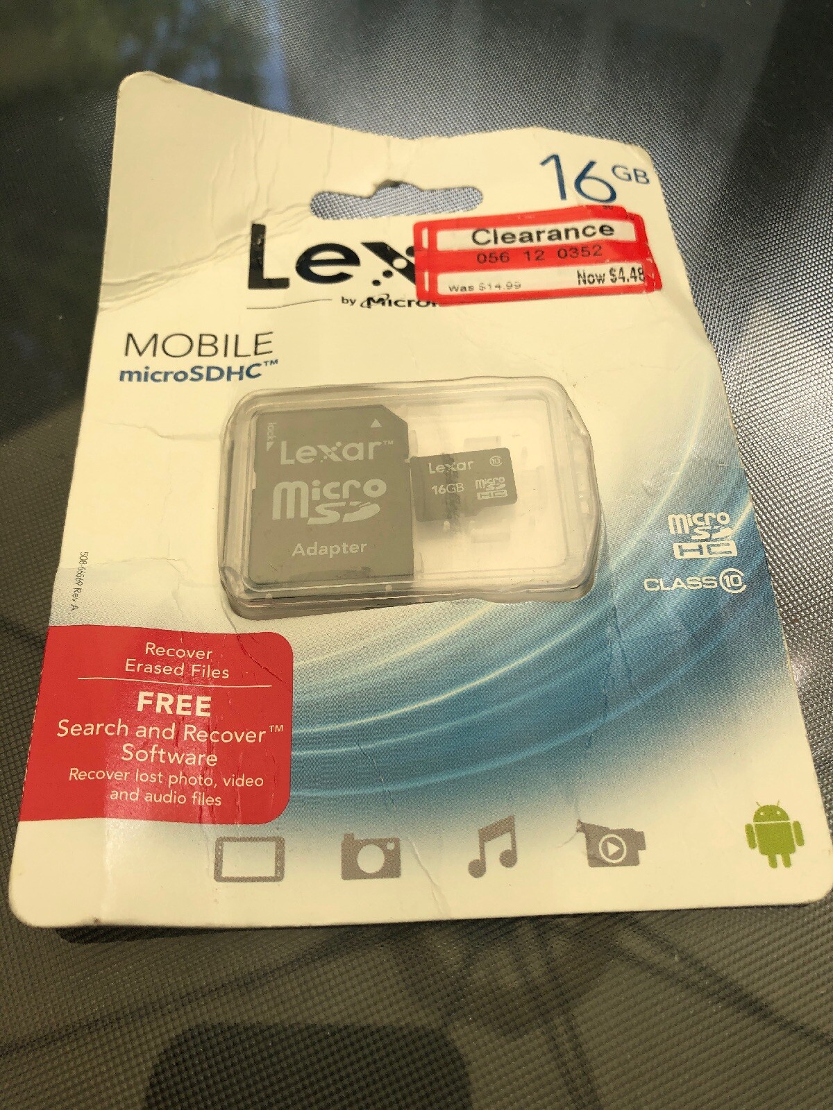 NEW Lexar by Micron - Mobile microSDHC 16GB with Adapter - Brand New Sealed