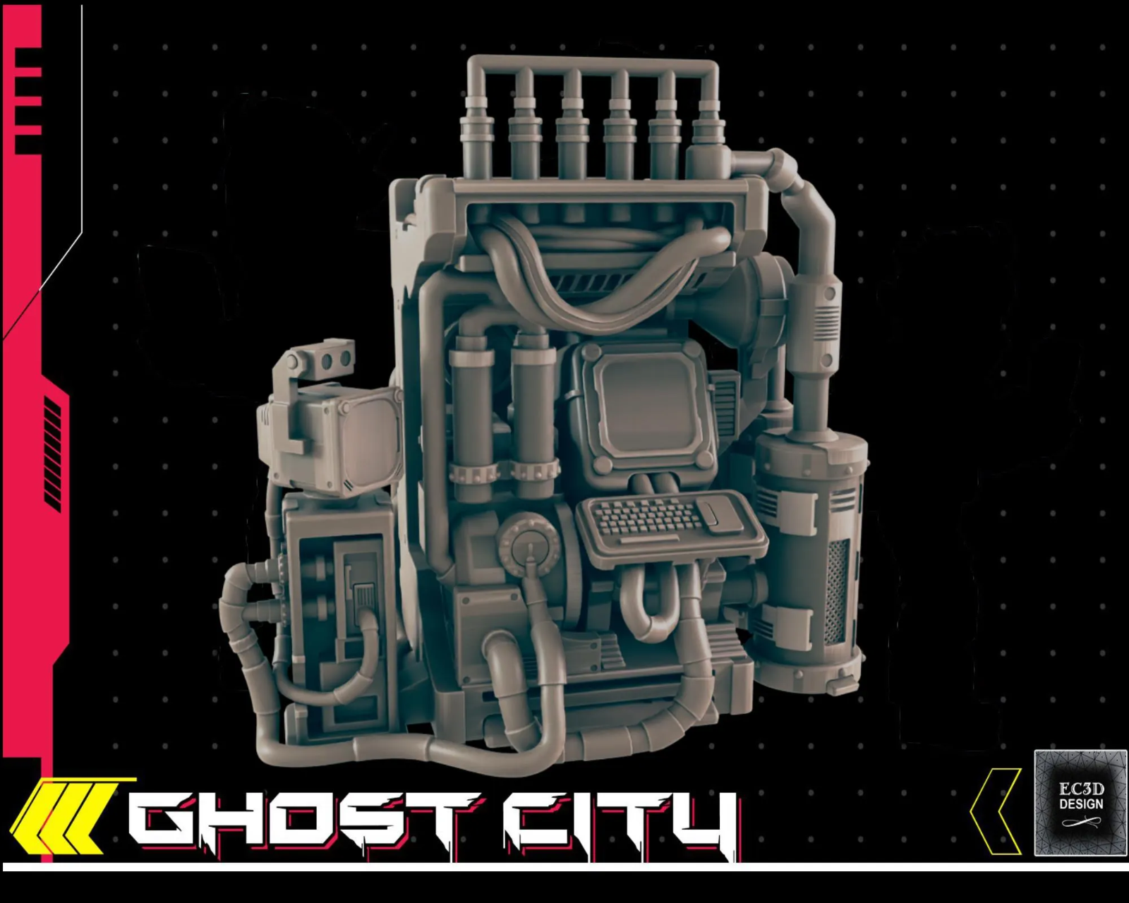 Computer Terminal C - Cyberpunk/Sci-Fi - 28 or 32mm - Ghost City