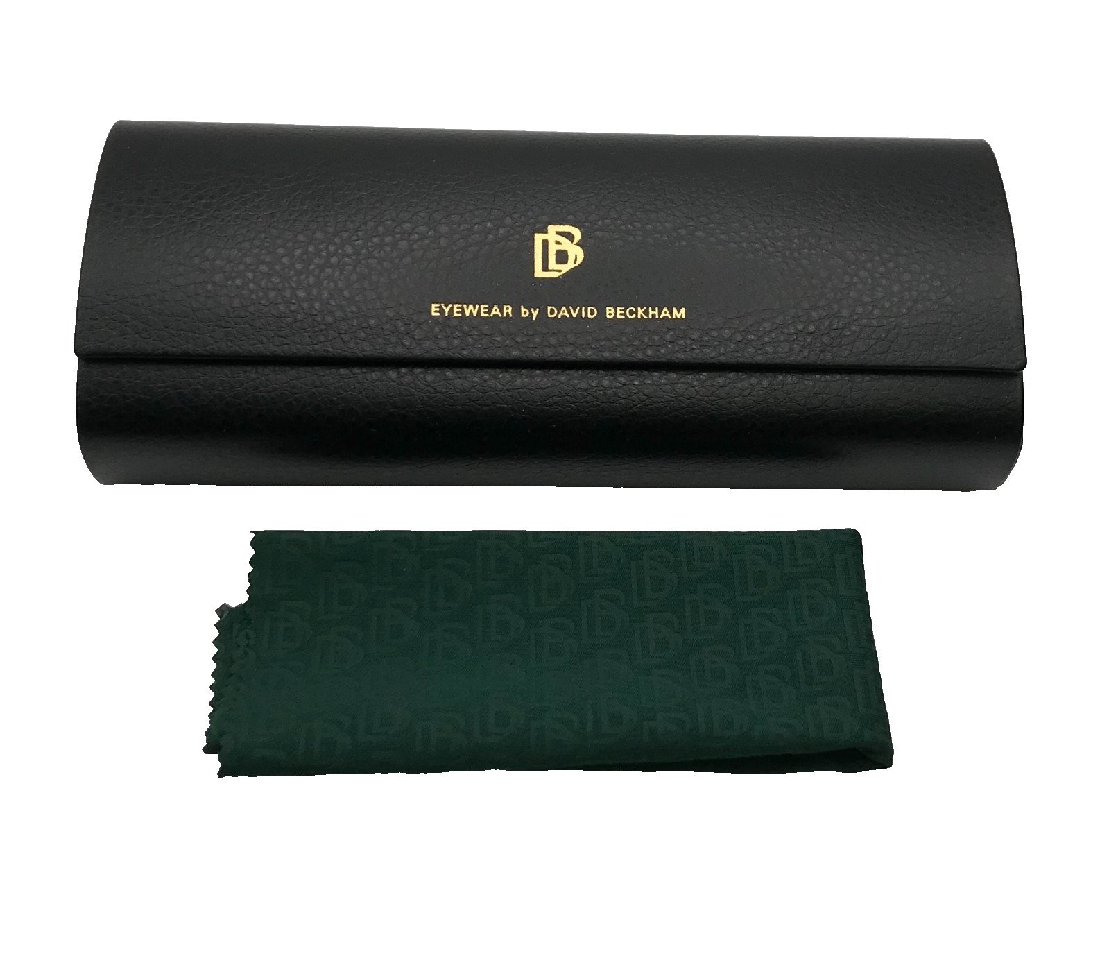 New David Beckham Eyeglasses Black Hard Shell Case Cleaning Cloth
