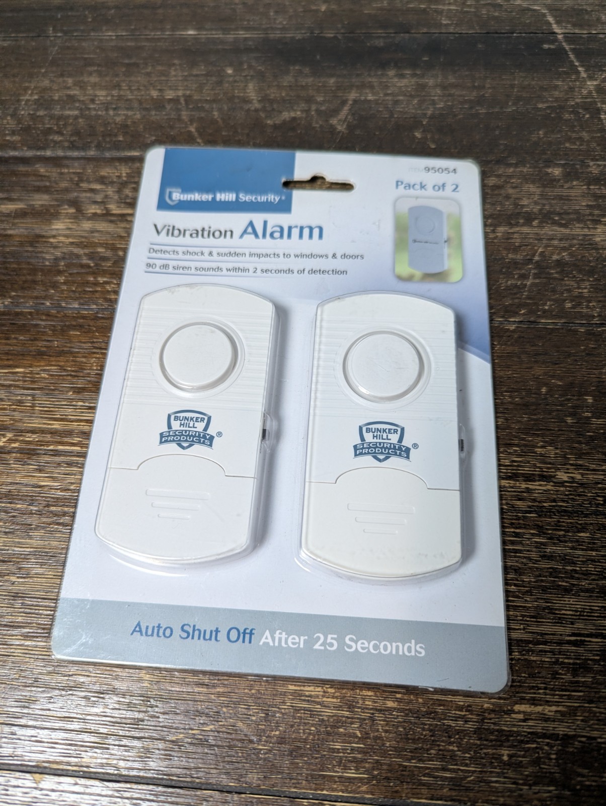 NEW Security Vibration Window & Door Alarm Siren Bunker Hill 2 Pack SEALED