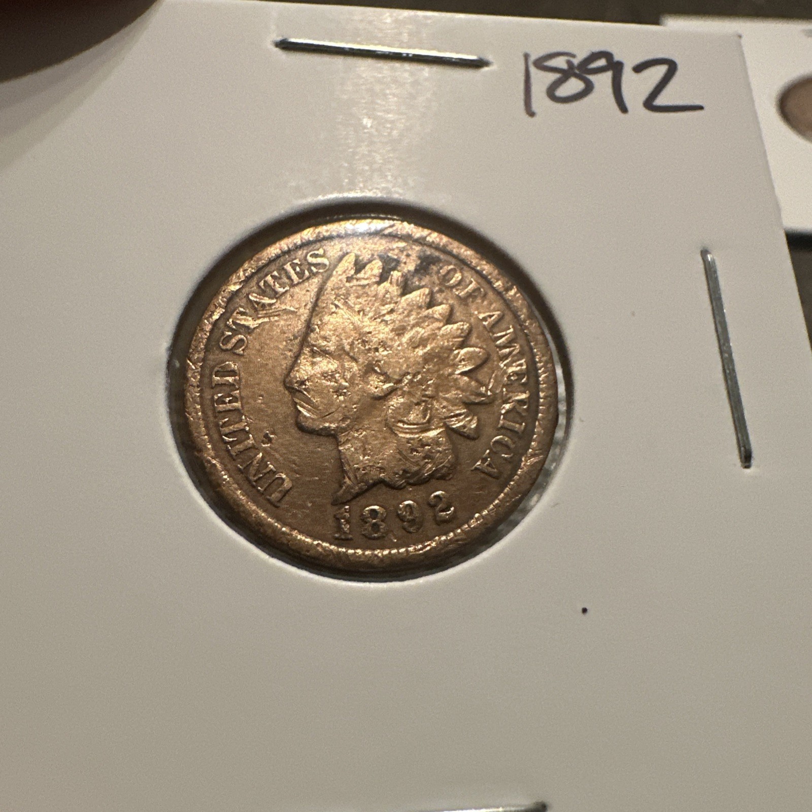 1892 Indian Head Cent AC Average Circulation Coin